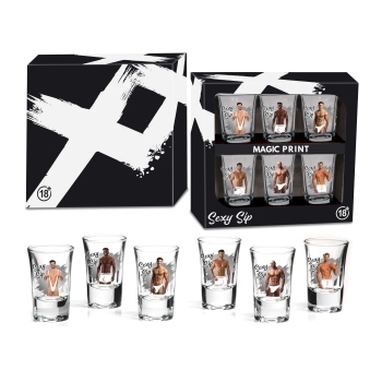 Zestaw 6 kieliszków Sexy Sip - Mężczyźni